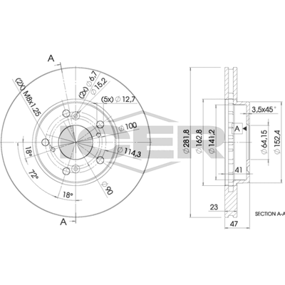 Fren Disk Ayna Ön Sağ ve Sol Honda Civic 3 Kapı (FN)(01.2007->)  NAGAMA NBD-HO002