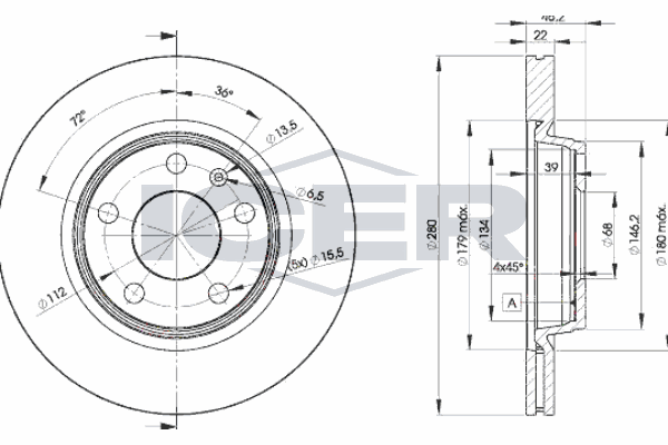 Fren Disk Ayna Ön Sağ ve Sol Audi S8 (D2)(05.1999->)  BOSCH 0 986 478 869