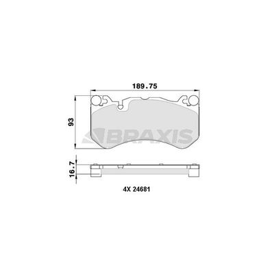 Fren Disk Balata Ön Mercedes C -Serisi Sedan (BM 204)(01.2007->)  BRAXIS AA0356