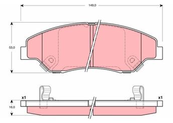 Fren Disk Balata Ön TRW GDB3241  K0453323Z OK0453323Z 0K045-3323Z