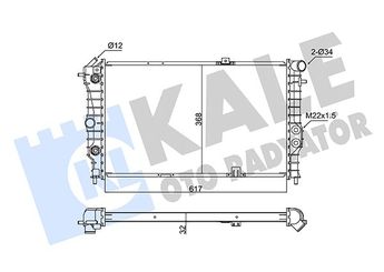 Su Radyatörü  KALE 347480  97KB8005CA 3096385 03096385 1300133 1300135