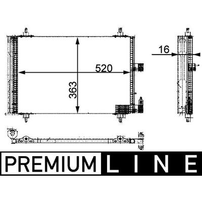 Klima Radyatörü  Peugeot 406 (S1/S2)(08.1995->)  MAHLE AC 350 000P