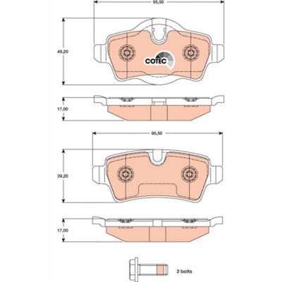 Fren Disk Balata Arka MINI Cabrio (R57)(2008->)  TRW GDB1766