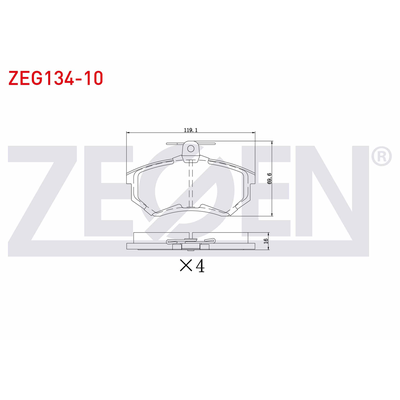 Fren Disk Balata Ön Audi Coupe (855)(10.1980->)  ZEGEN ZEG134-10