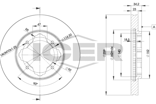Fren Disk Ayna Ön Sağ ve Sol Honda Accord (CB/CC)(10.1989->)  MGA 50361