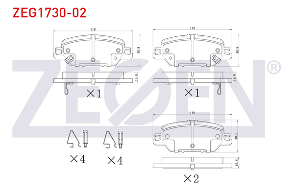 Fren Disk Balata Arka Honda CR-V (RW)(10.2018->)  ZEGEN ZEG1730-02