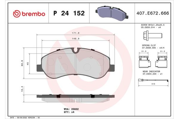 Fren Disk Balata Ön BREMBO P 24 152