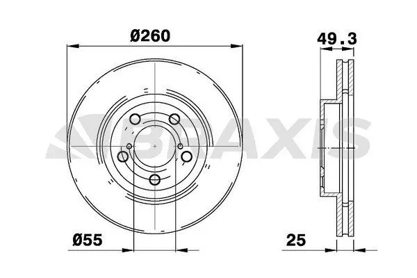 Fren Disk Ayna Ön Sağ ve Sol Toyota Avensis Combi SW (T22)(1998->)  BRAXIS AE0331