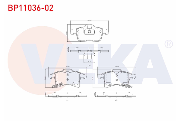 Fren Disk Balata Ön Opel Combo (Corsa C)(2001->)  VEKA BP11036-02