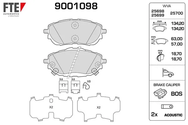 Fren Disk Balata Ön Toyota Auris / Auris Hybrid (E18)(10.2012->)  FTE 9001098