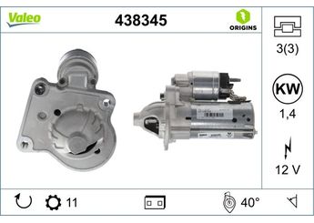 Marş Dinamosu  VALEO 438345  H1BT11000DB 2101924 H1BT-11000-DB H1BT11000DA