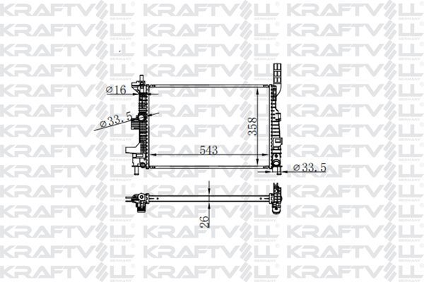 Su Radyatörü  Ford Transit Connect (CHC)(2013->)  KRAFTVOLL 08040069