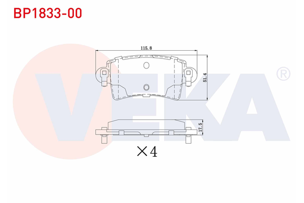 Fren Disk Balata Arka Renault Master II Tip 2 Kombi (09.2003->)  VEKA BP1833-00