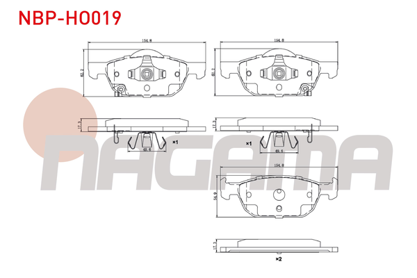 Fren Disk Balata Ön Honda Civic HB (FK)(01.2017->)  NAGAMA NBP-HO019