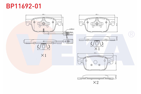 Fren Disk Balata Ön Audi A5 Sportback (F5A)(06.2016->)  VEKA BP11692-01