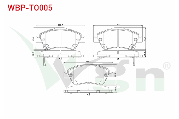 Fren Disk Balata Ön WGN WBP-TO005
