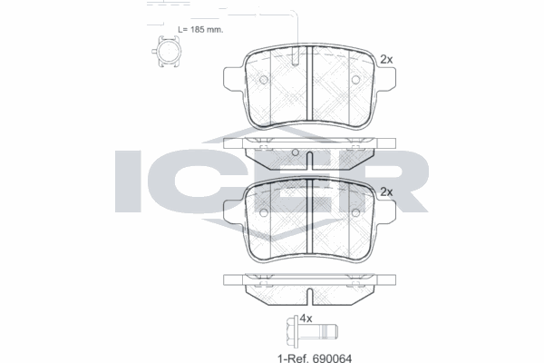 Fren Disk Balata Arka Alfa Romeo Giulietta (191)(2010->)  OTOZONE FDA9107-R