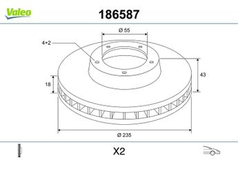 Fren Disk Ayna Ön Sağ ve Sol VALEO 186587  435120D010 43512-0D010 4351252020 43512-52020 4351252050 43512-52050 43512YZZAH 43512-YZZAH