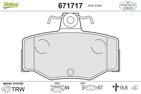 Fren Disk Balata Arka Nissan Almera (N16/E)(01.2000->)  VALEO 671717