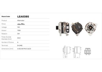 Alternatör  LUCAS ELEKTRIK LEA0385  LEA0385 K55918300 0K55918300 OK55918300 OK559-18-300 OK559-18300