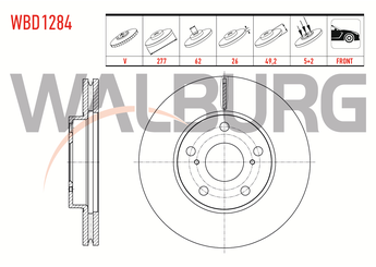 Fren Disk Ayna Ön Sağ ve Sol WALBURG WBD1284  435122330