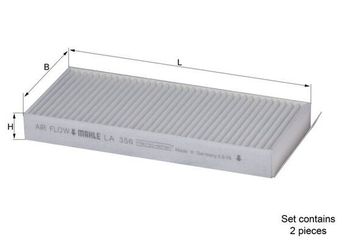 Polen Filtresi  MAHLE LA 356/S  K9A46152XA K9A46152X 0K9A46152X 0K9A46152XA K9A46152XB 0K9A46152XB K9A56152XA 0K9A56152XA 97619FD000 97619FD200