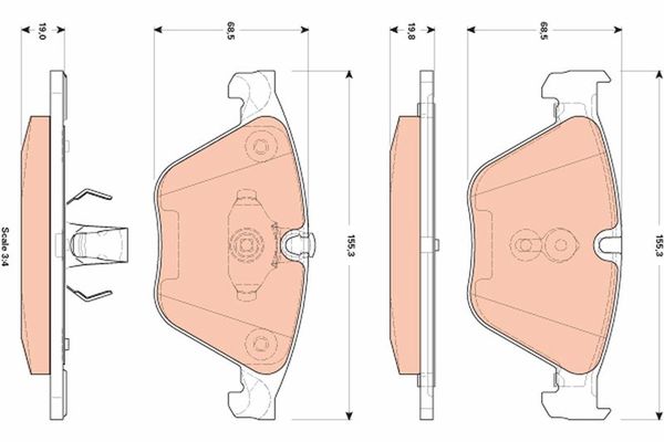 Fren Disk Balata Ön BMW 5 Serisi Touring (F11)(11.2011->)  TRW GDB1854