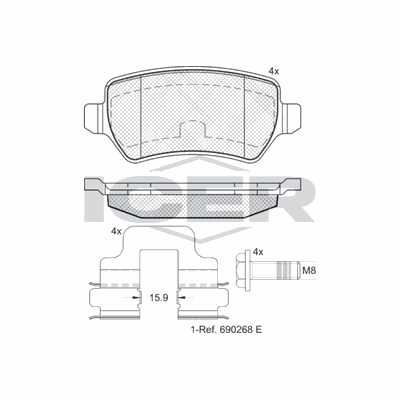 Fren Disk Balata Arka Opel Zafira A (1999->)  OTOZONE FDA5010-R