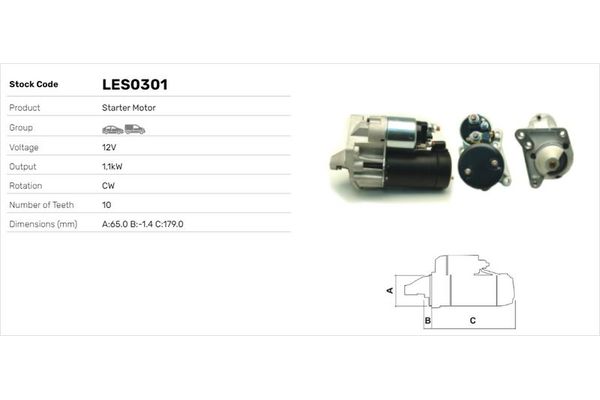 Marş Dinamosu  Volvo Serisi 460 (1989->)  LUCAS ELEKTRIK LES0301