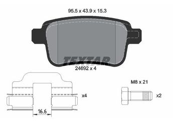 Fren Disk Balata Arka TEXTAR 2469201  440604876R 440607086R 7701209869 440606267R 8660004431