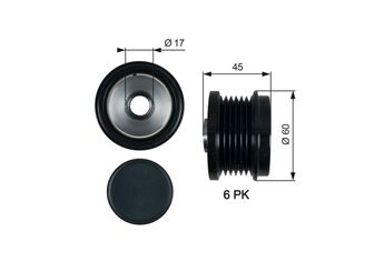 Alternatör Kasnağı  GATES OAP7155  AV6N10300GE AV6N 10300 GE 31285815
