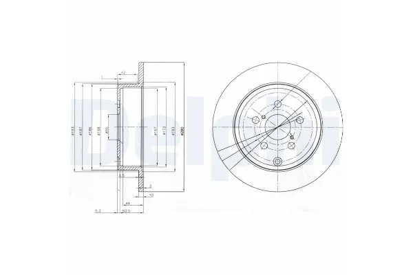 Fren Disk Ayna Arka Sağ ve Sol Toyota Avensis (T25)(2003->)  DELPHI BG3912
