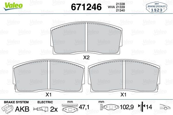 Fren Disk Balata Ön Daihatsu Applause (A101)(1989->2000)  VALEO 671246