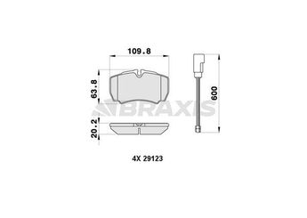 Fren Disk Balata Arka BRAXIS AB0411  2991667 42470841 42555406 42560080 1501265 1718023 8C1V2M008AA 8C1V2M008AB 42561101