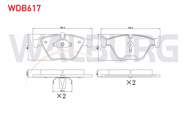 Fren Disk Balata Ön BMW 3 Serisi Coupe (E92)(2006->)  WALBURG WDB617