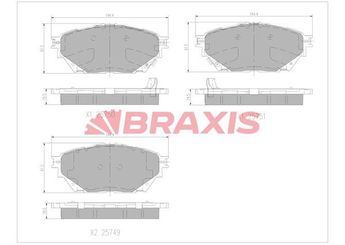 Fren Disk Balata Ön veya Arka BRAXIS AA0764  MK585740 ML252415 MK585813 ML225279 MK585933