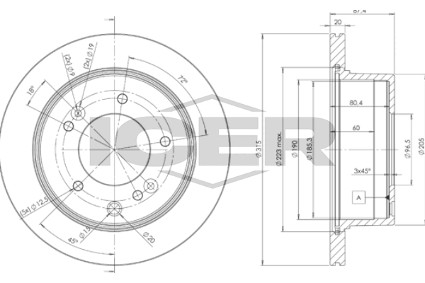 Fren Disk Ayna Arka Sağ ve Sol WALBURG WBD1124