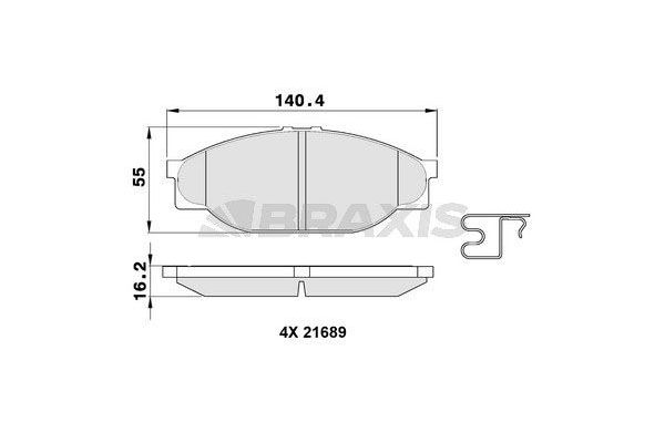 Fren Disk Balata Ön Toyota Hilux (N85/145/150)(1989->)  BRAXIS AB0381
