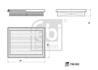 Hava Filtresi  FEBI BILSTEIN 196382  165460392R 16 54 603 92R