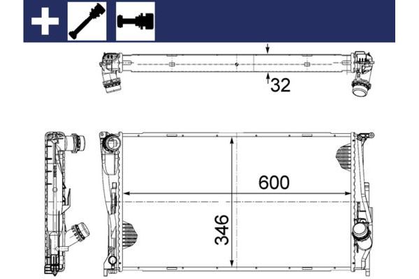 Su Radyatörü  BMW X1 Serisi (E84)(2009->)  MAHLE CR 1083 000S