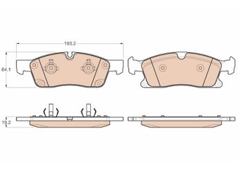 Fren Disk Balata Ön TRW GDB1955  GDB1955 64203920 006 420 39 20 A0064203920 A 006 420 39 20