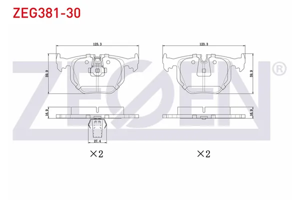 Fren Disk Balata Arka BMW 3 Serisi Sedan (E46)(1998->)  ZEGEN ZEG381-30