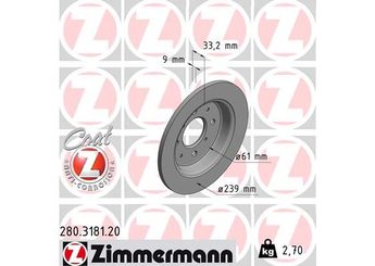 Fren Disk Ayna Arka Sağ ve Sol ZIMMERMANN 280.3181.20  42510TF0000 42510TG5H00 42510TG0T00 42510-TF0000 42510-TG0T00 42510TG0T01 42510-TG0T01 42510-TG5H00 42510-TG5-H00
