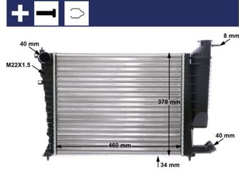 Su Radyatörü  MAHLE CR 478 000S  13267666 1301K0 133051 1331CH 9633070480 96 330 704 80 96330704 96.330.704 1301.K0