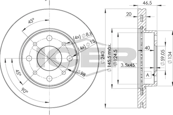 Fren Disk Ayna Ön Sağ ve Sol WALBURG WBD1012