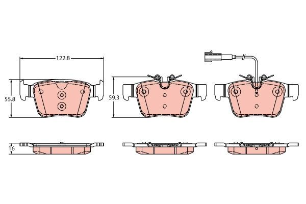 Fren Disk Balata Arka Maserati Quattroporte (M156)(08.2013->)  TRW GDB2364