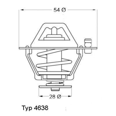 Termostat  Mitsubishi L 200/300/400 (P00)(1986->)  WAHLER 4638.76D