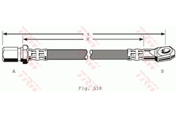 Fren Hortumu Ön Sağ veya Sol Fiat 126 (126)(1977->)  MGA 51518