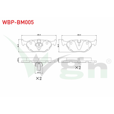 Fren Disk Balata Arka BMW 5 Serisi Touring (E39)(1997->)  WGN WBP-BM005