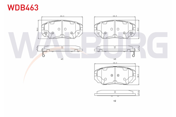 Fren Disk Balata Ön Hyundai Sonata (NF)(2005->)  WALBURG WDB463